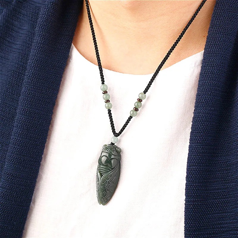 Natural Hetian Jade Cicada Pen - Beading review and price