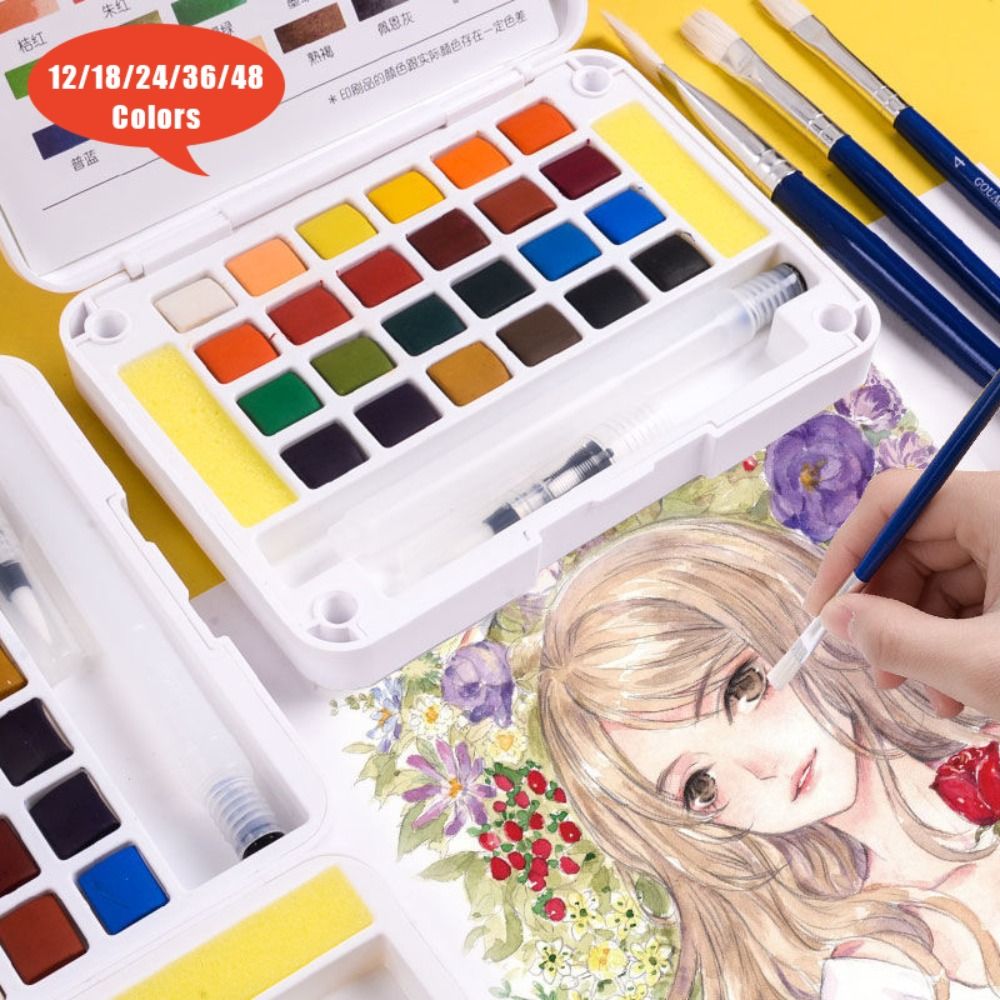 With Water Brush Pen Watercolo - Watercolor Paint Set Solid Pigment review and price