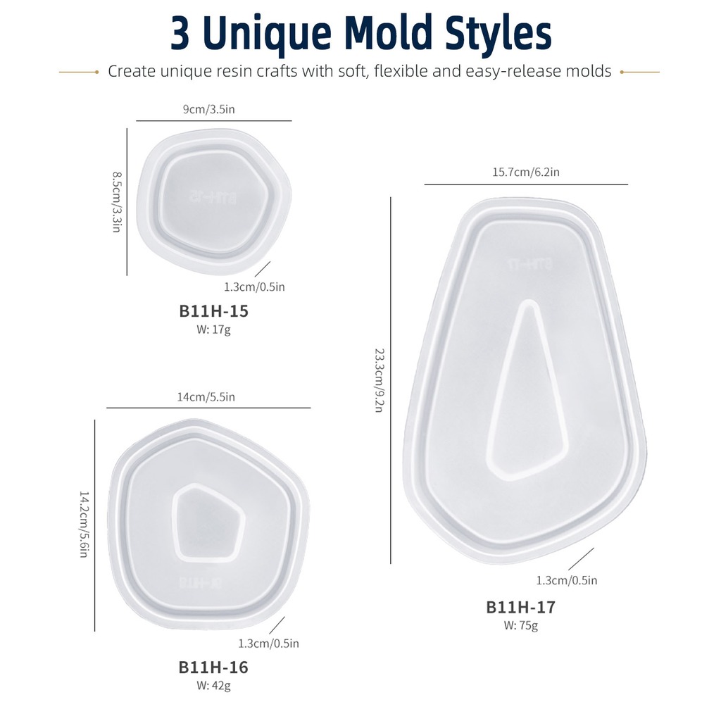 3Pcs Irregular Tray Silicone R - Silicone Epoxy Resin Molds Set review and price