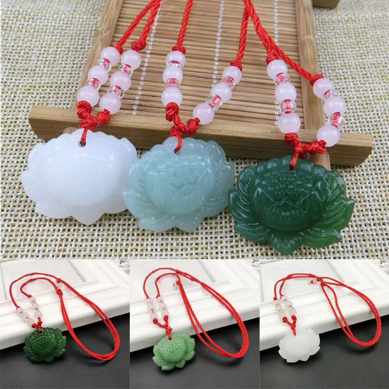 Natural Green Jade Lotus Penda - Beading review and price