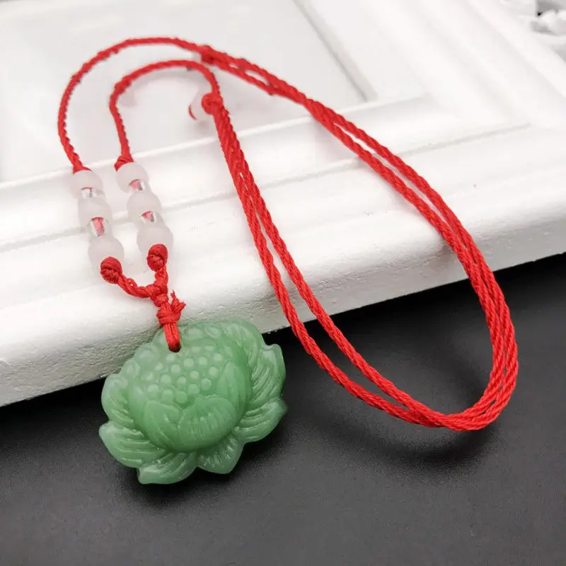 Natural Green Jade Lotus Penda - Beading review and price