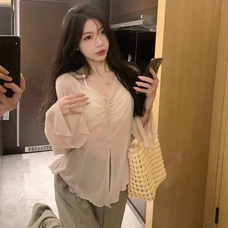 Sheer Flare Sleeve Blouse - Y2 - Embroidery review and price