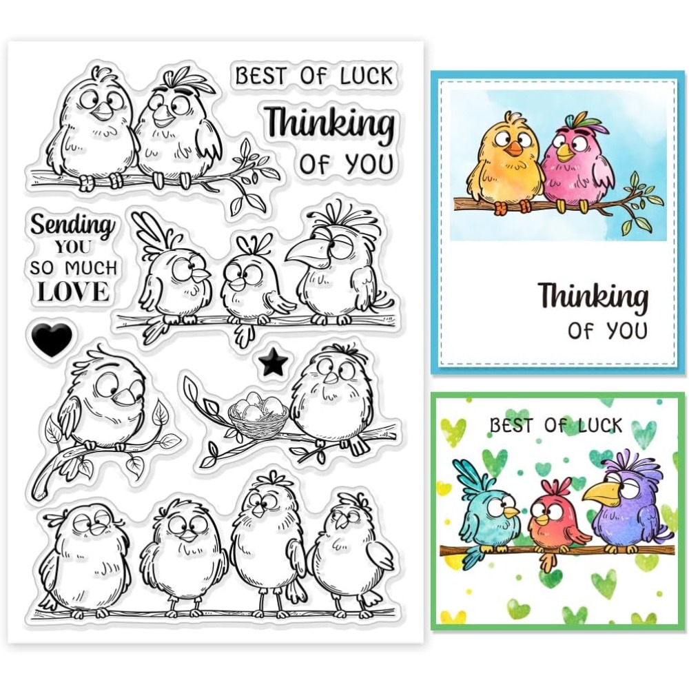 Funny Birds Branches Clear Sta - Clear Silicone Stamps For Card Making review and price