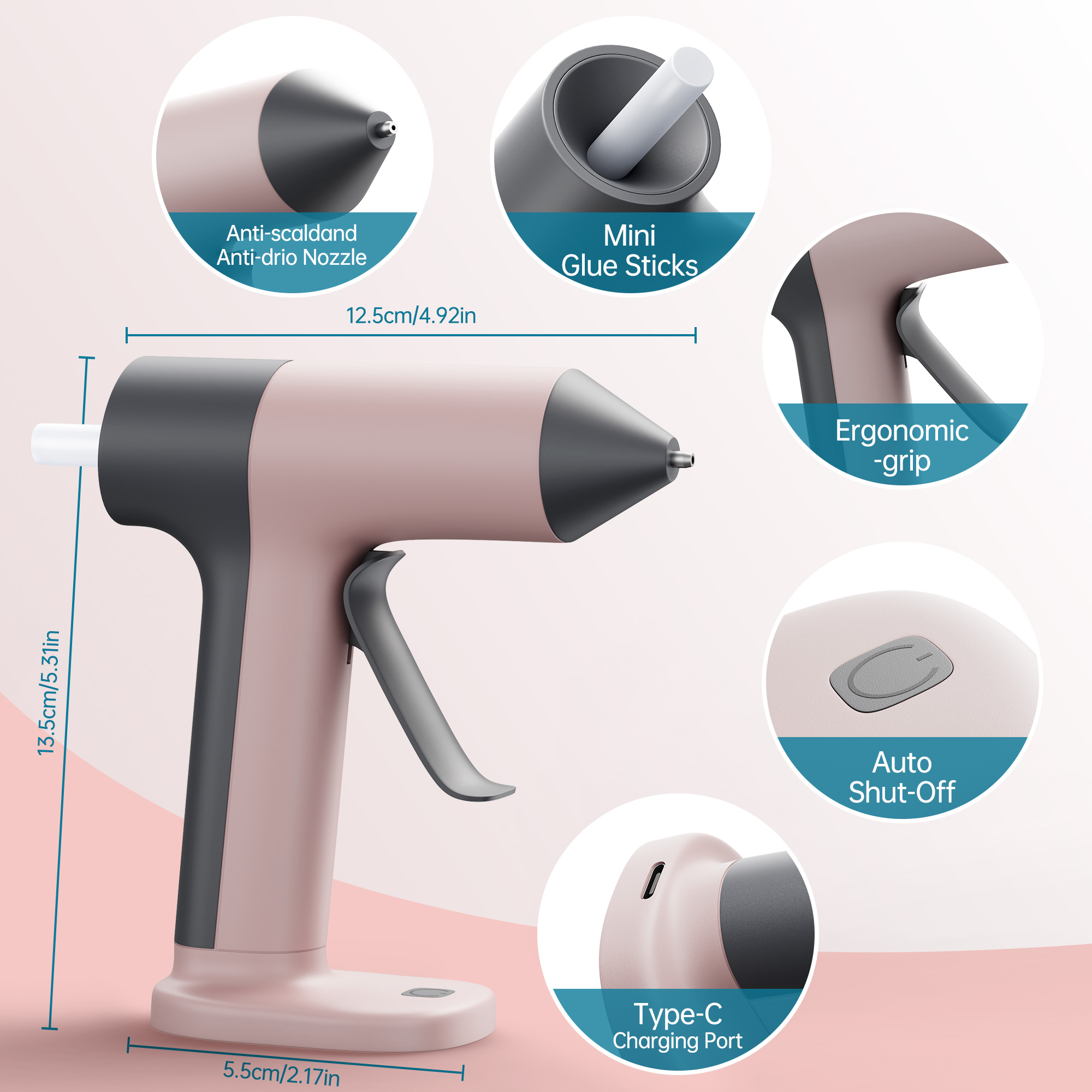 15W Wireless Hot Glue Gun With - Hot Melt Glue Gun Cordless review and price